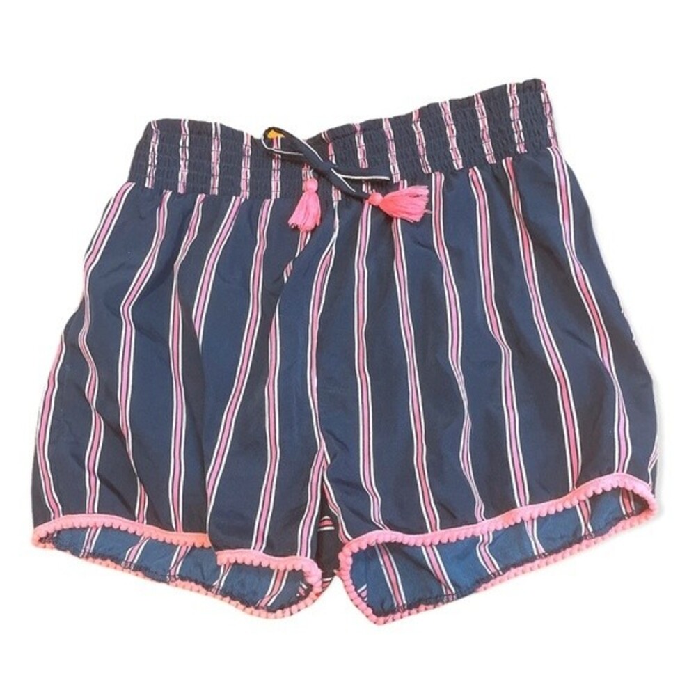 Japna Kids Navy Blue and Pink White Striped Summer Shorts Size 14 Lightweight